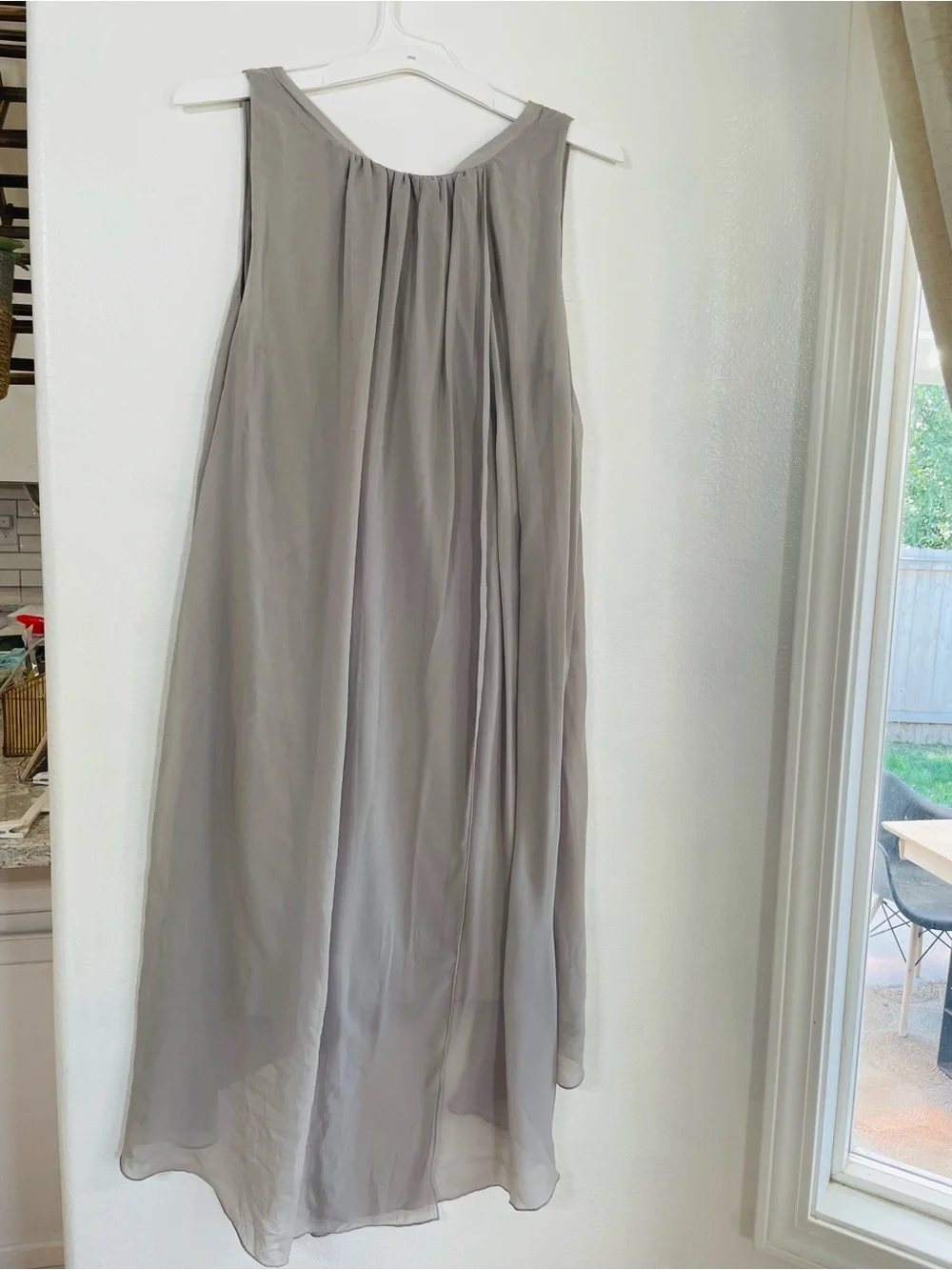 Premise Gray Hi-Low Chiffon Open Back Dress Size M - Picture 3 of 6